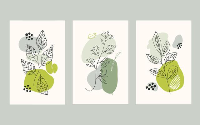 Delicate botanical line art brings serene nature indoors