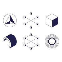 Abstract Geometric Shapes Set on Light Background vector