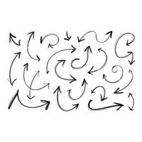 Hand drawn arrows point in many directions a visual guide to choices and possibilities with clean vector