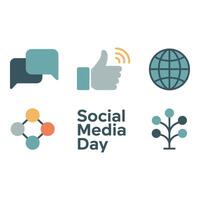 Celebrating Social Media Day with global connection and engagement through modern simple Set vector