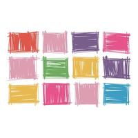Colorful Scribble Squares A playful arrangement of hand drawn textures showcasing vibrant and vector