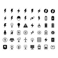 Unleash the Power A comprehensive collection of energy and electricity icons for diverse design vector