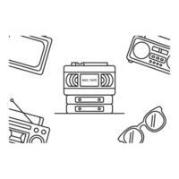 Retro Audio Devices Mix Tape and More vector