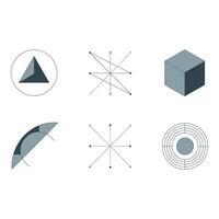 Geometric Shapes Collection on Light Background vector