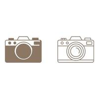 Set art of Retro camera isolated on white background with a modern design and minimalist style vector