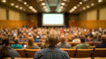 Large Auditorium Symposium on Health Equity with Diverse Audience Gathering for Important Discussions photo