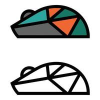 Set art of Geometric mouse illustration isolated on white background with colorful triangular design elements vector