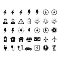 Electrical icons showcasing power energy and sustainable resources symbolizing modern innovation vector