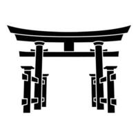 Simple Silhouette of a Traditional Japanese Torii Gate vector
