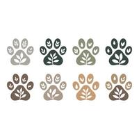Nature s Paw Prints Charming botanical paw print patterns expressing love for pets and nature vector