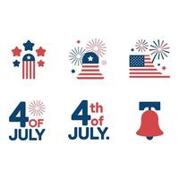 Celebrating Independence Day Patriotic icons of freedom liberty and fireworks on a clean background vector