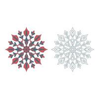 Set art of Ornamental floral mandala pattern design with coloring page isolated on white background vector