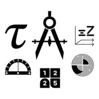 Collection of math and geometry symbols for educational use vector