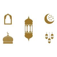 Set art of Collection of islamic design elements isolated on white background for ramadan and eid vector