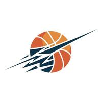 Dynamic Basketball Logo with Speed Lines vector
