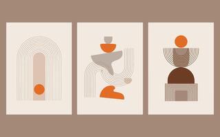 Modern abstract art prints create a calming minimalist vector