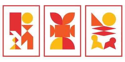 Modern geometric prints create a playful yet warm abstract vector