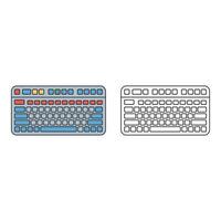 art of Two keyboard icons, one colorful and one outlined, isolated on white background for design use vector