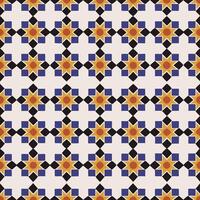 an abstract tile pattern with orange, blue and black squares. vector