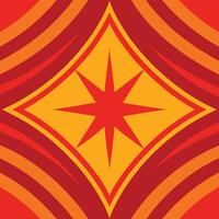 a red and yellow star pattern on a red background vector