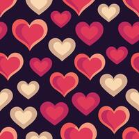 a pattern with many hearts on a dark background vector