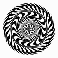 a black and white spiral design in the center of a circle vector