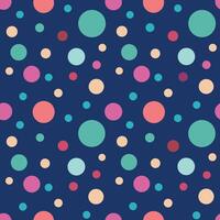 a colorful polka dot pattern on a dark blue background vector