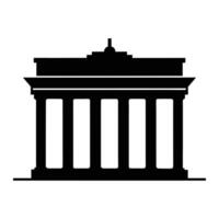 the Brandenburg gate icon in black and white vector