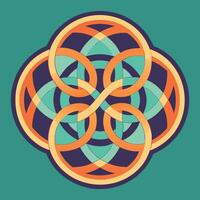 a Celtic knot design on a green background vector