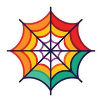 a colorful spider web on a white background vector