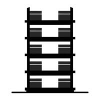 a black and white illustration of a stack of boxes vector