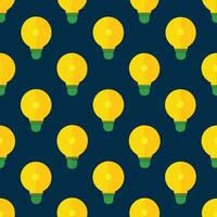 a pattern with yellow light bulbs on a dark background vector