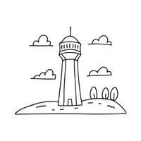 A tower placed beside a hill in open daylight vector