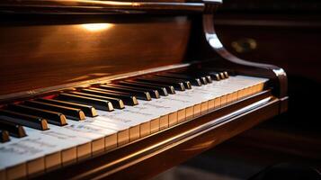 keys instrument in wood background photo