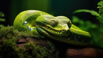 rainforest green tree python photo