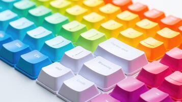 keycaps computer keyboard white background photo