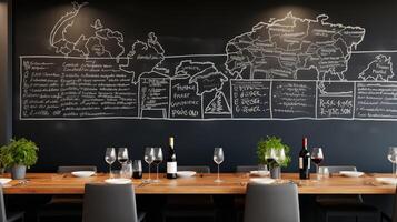 minimalist chalkboard wine menu photo