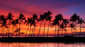 vibrant palm trees border photo