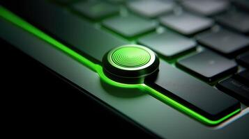 modern green power button photo