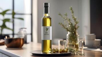 liquid white label on bottle photo