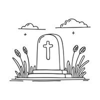 A tomb standing near wild grass under an open sky vector
