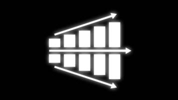 Glowing big data graph icon animation isolated on black background video