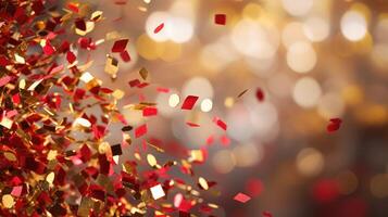 up red and gold confetti photo