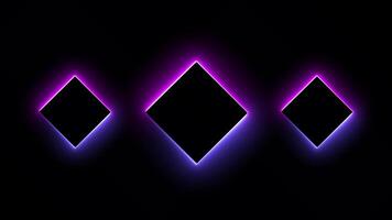 Neon glowing frame rectangle animation isolated on black background video