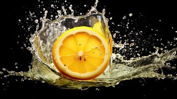 lemon sparkling water splash photo