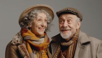 An older couple posing for a photo