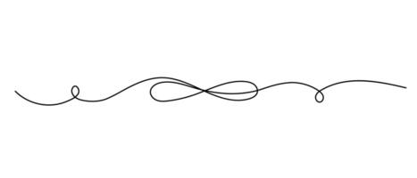 Infinity symbol one line sketch, hand drawn minimalist continuous outline illustration vector