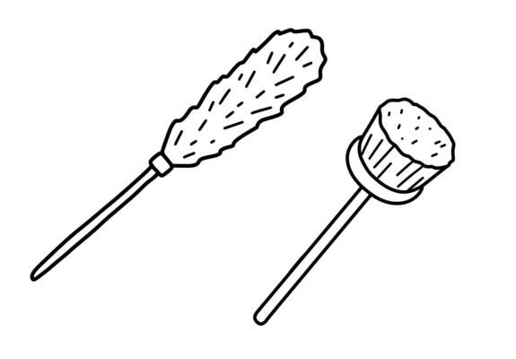 Cleaning brush hand drawn illustration. doodle line art sketch.