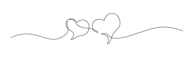 Speech bubble in continuous line art drawing style. Minimalist black linear sketch of Communication love symbol isolated on white background. Dialog cloud, chat bubble template outline design. vector
