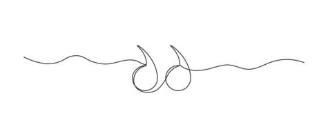 Quote mark in continuous line drawing style. Minimalist black linear isolated on white background. vector